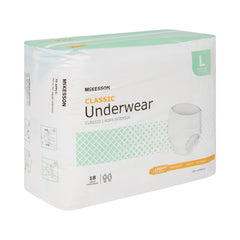 Unisex Adult Absorbent Underwear McKesson Classic Pull On with Tear Away Seams Large Disposable Light Absorbency | 4BG/Case