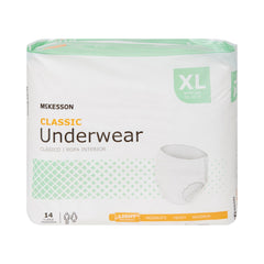 Unisex Adult Absorbent Underwear McKesson Classic Pull On with Tear Away Seams X-Large Disposable Light Absorbency | 4BG/Case