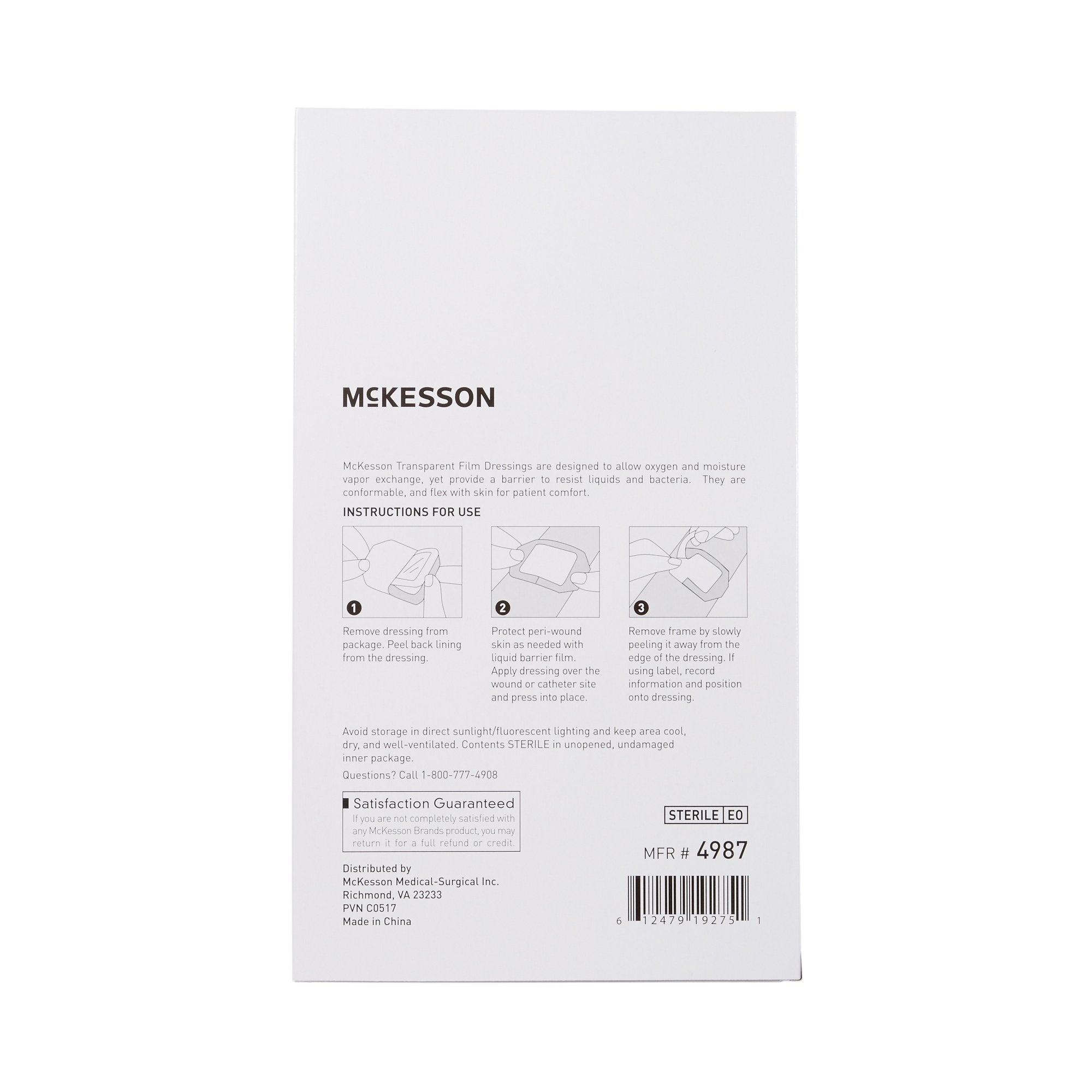 Transparent Film Dressing McKesson 6 X 8 Inch Frame Style Delivery Octagon Sterile,Packaging Type- Box