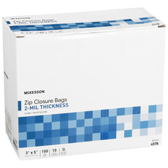 Reclosable Bag McKesson 3 X 5 Inch Polyethylene Clear Zipper Closure, Packaging Type- Case