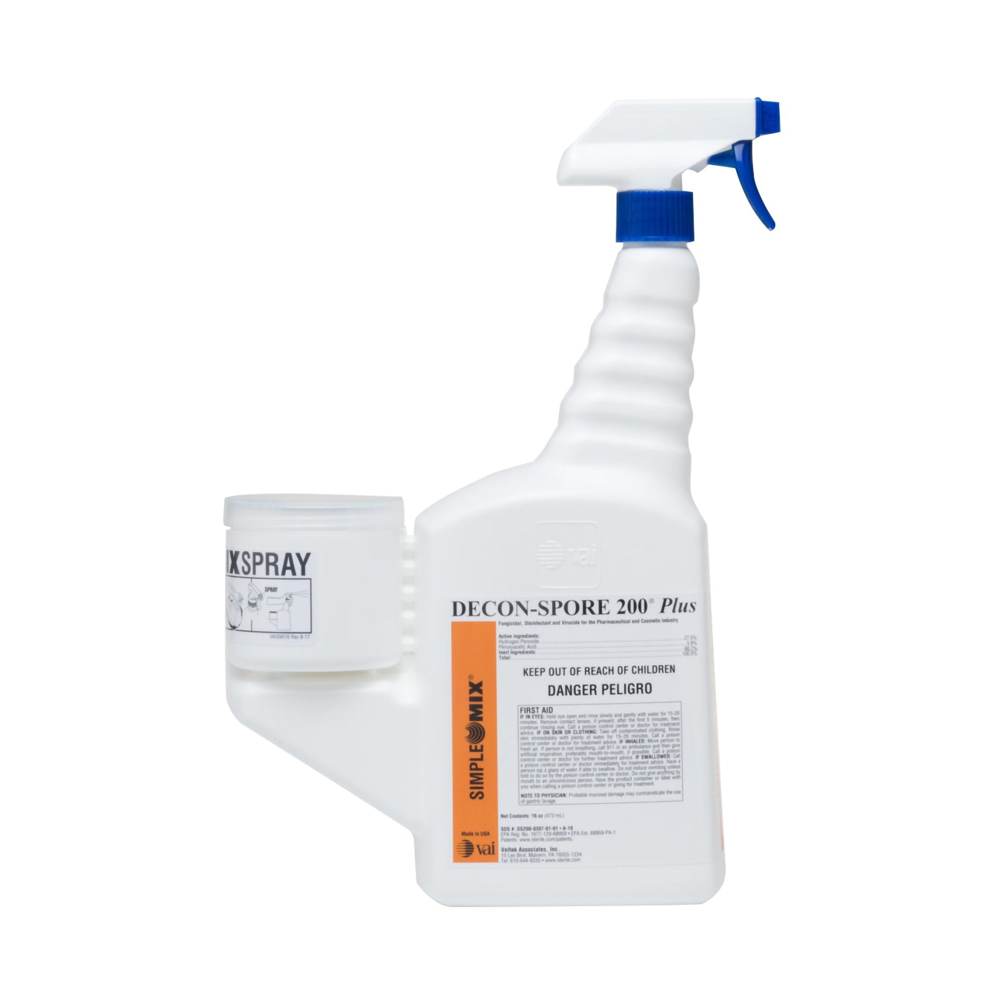 DECON-SPORE 200 Plus Surface Disinfectant Cleaner Peroxide Based Trigger Spray Liquid 16 oz. Bottle Scented Sterile