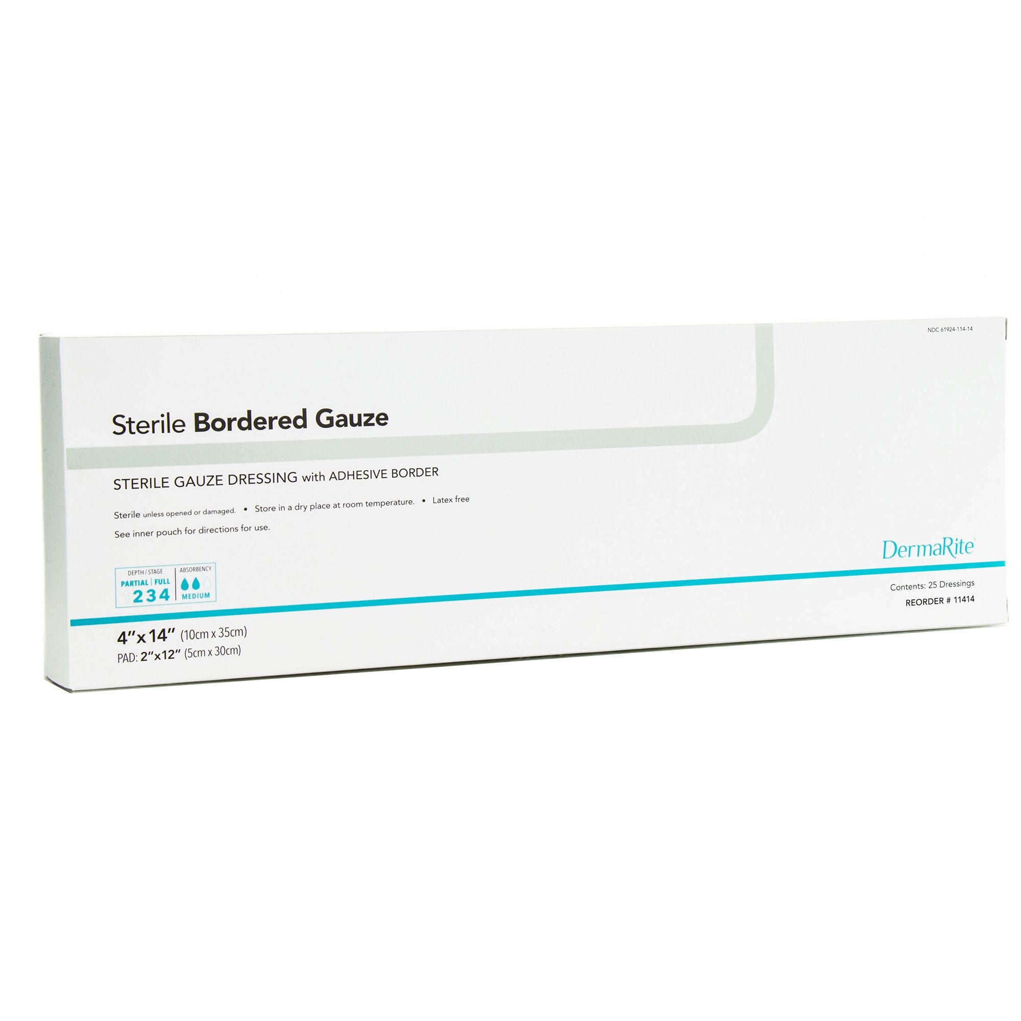 Island Dressing DermaRite Bordered Gauze 4 X 14 Inch Rectangle Sterile