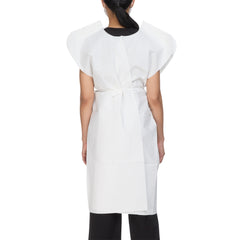 Patient Exam Gown McKesson One Size Fits Most White Disposable, Packaging Type- Case
