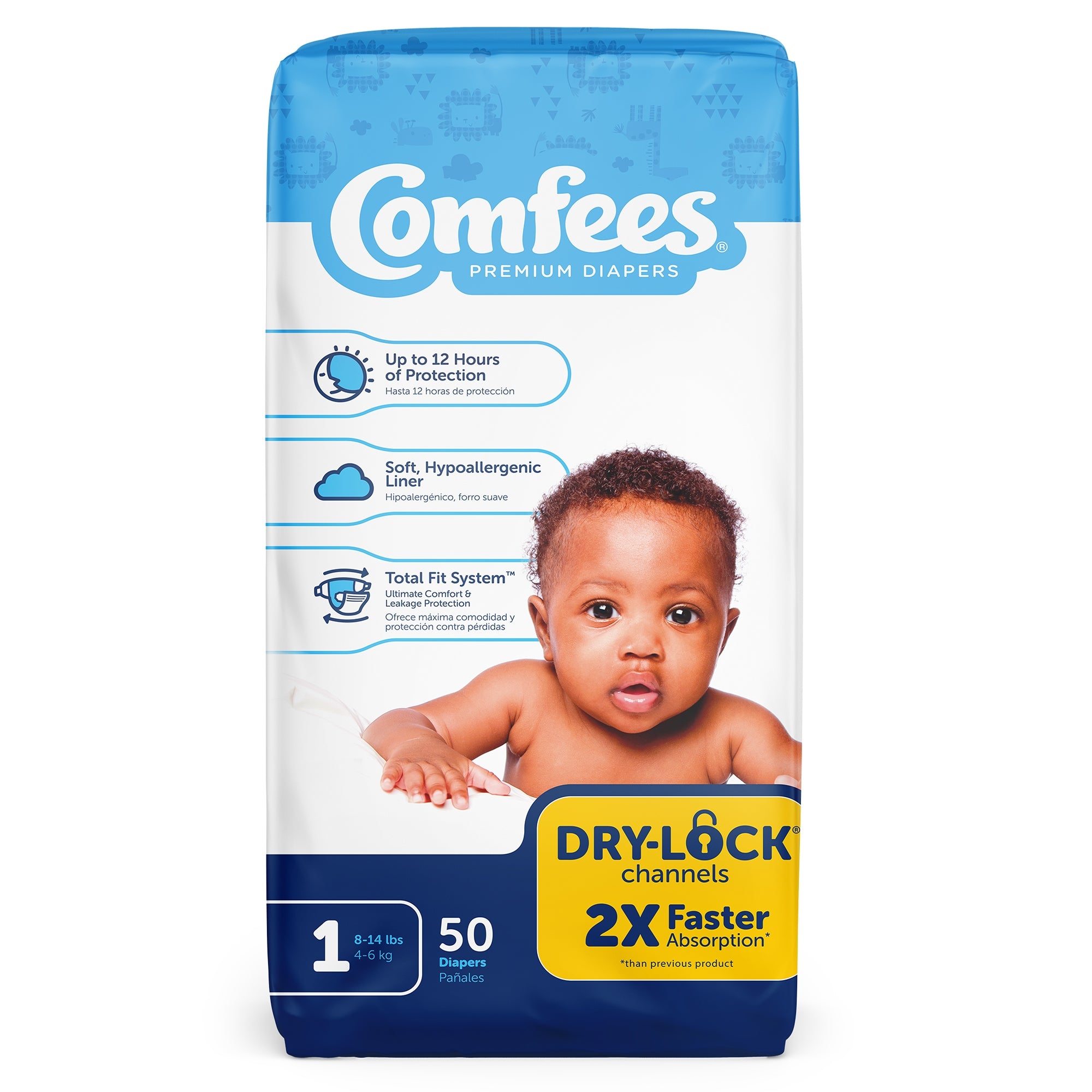 unisex baby diaper comfees size 1 disposable moderate absorbency packaging type case