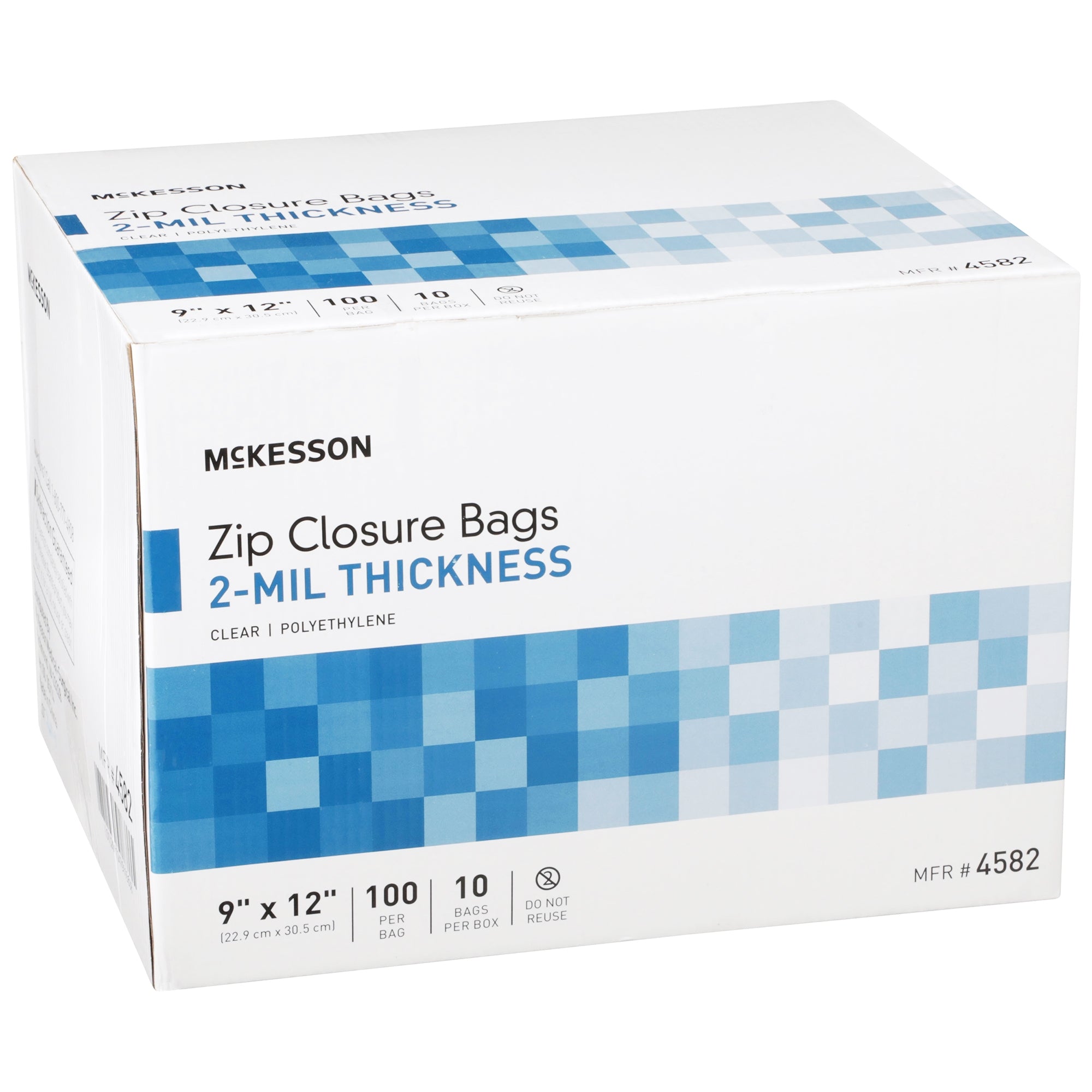 Reclosable Bag McKesson 9 X 12 Inch Polyethylene Clear Zipper Closure