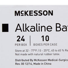 Alkaline Battery McKesson AA Cell 1.5V Disposable 24 Pack, Packaging Type- Case