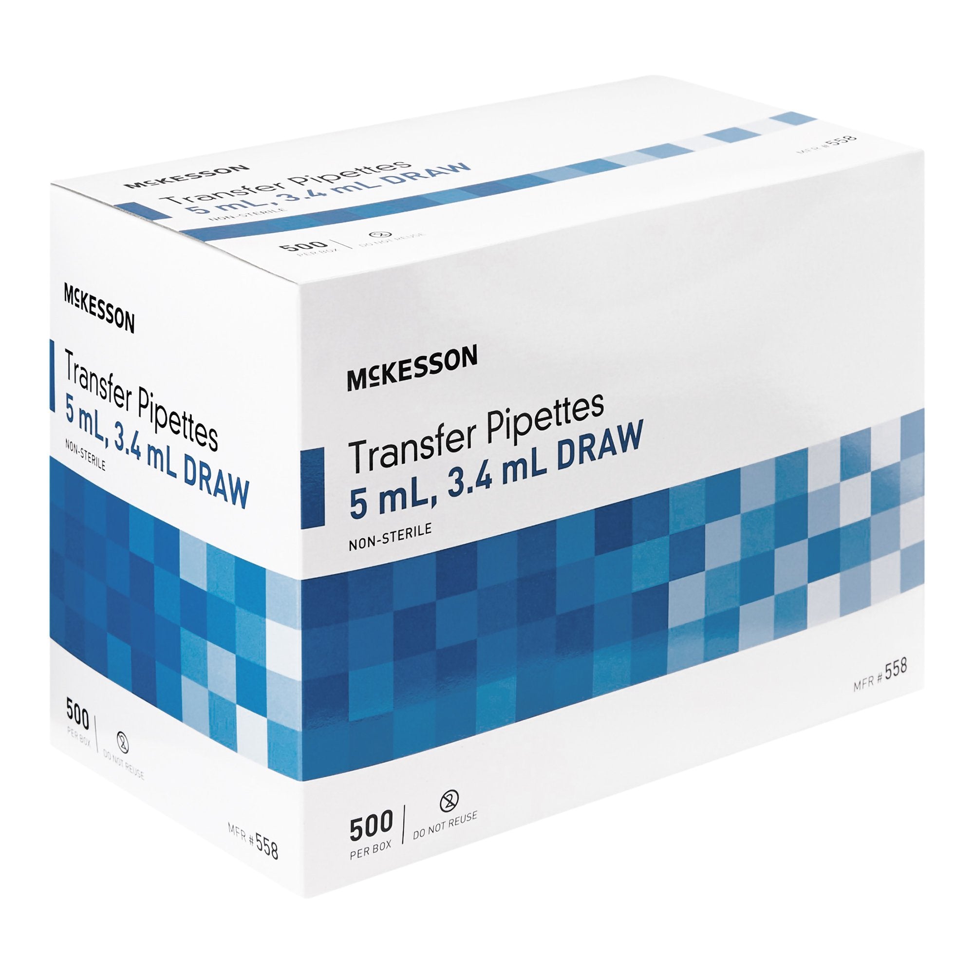 McKesson Transfer Pipette 5 mL 0.5 to 1 mL Graduation Increments NonSterile, Packaging Type- Case