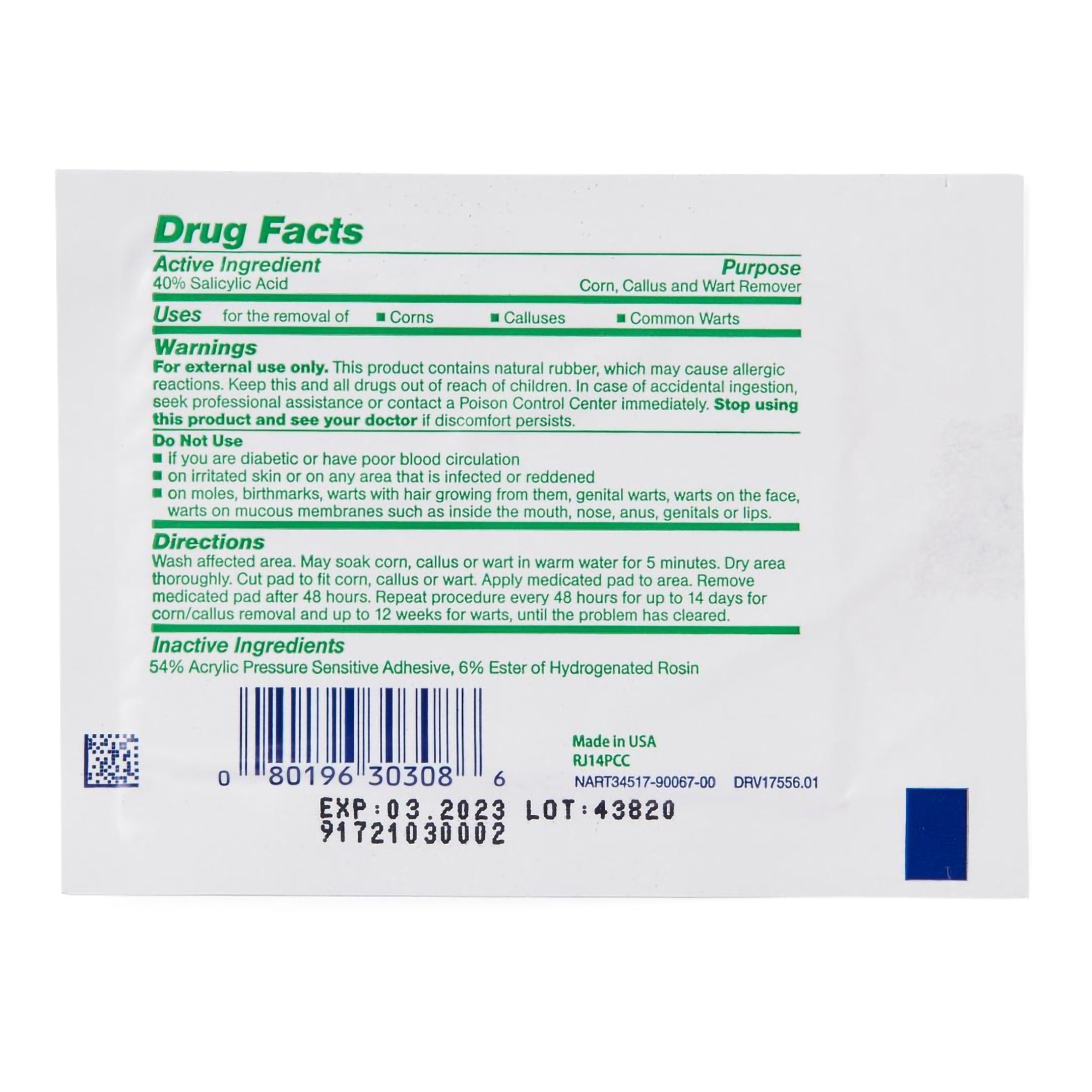 Corn / Callus / Wart Remover Curad MediPlast 40% Strength Medicated Pad 25 per Box, Packaging Type- Box