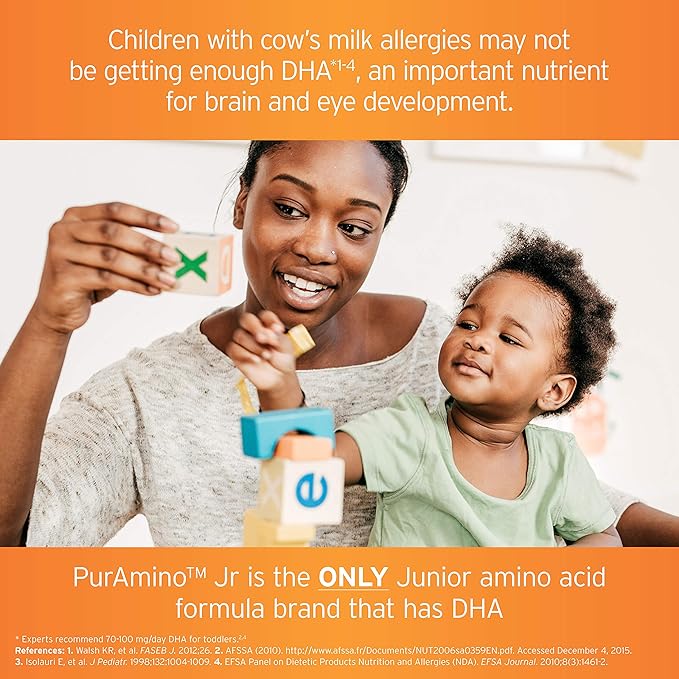 pediatric oral supplement puramino jr vanilla flavor 14 1 oz can powder amino acid cows milk allergy packaging type case