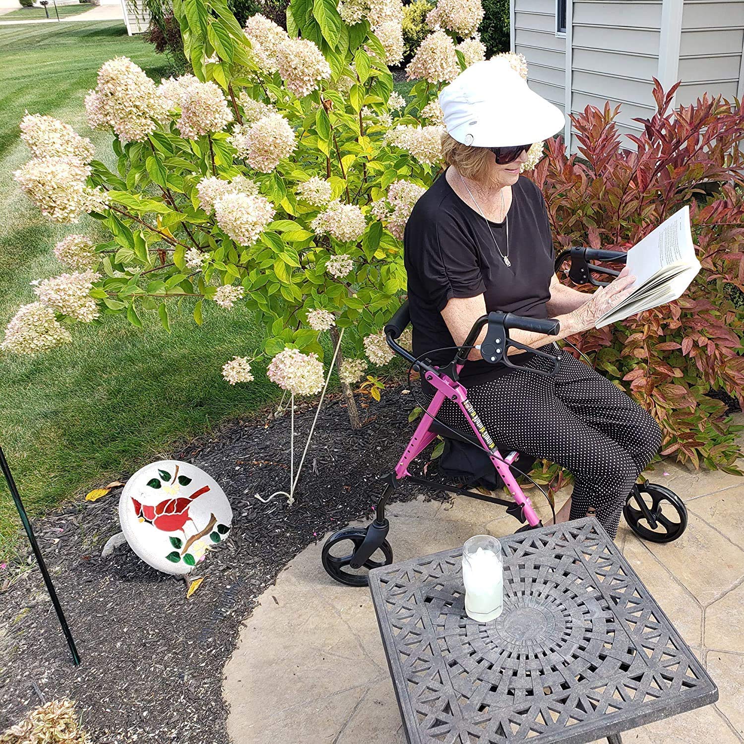 rollator aluminum height adjustable pink