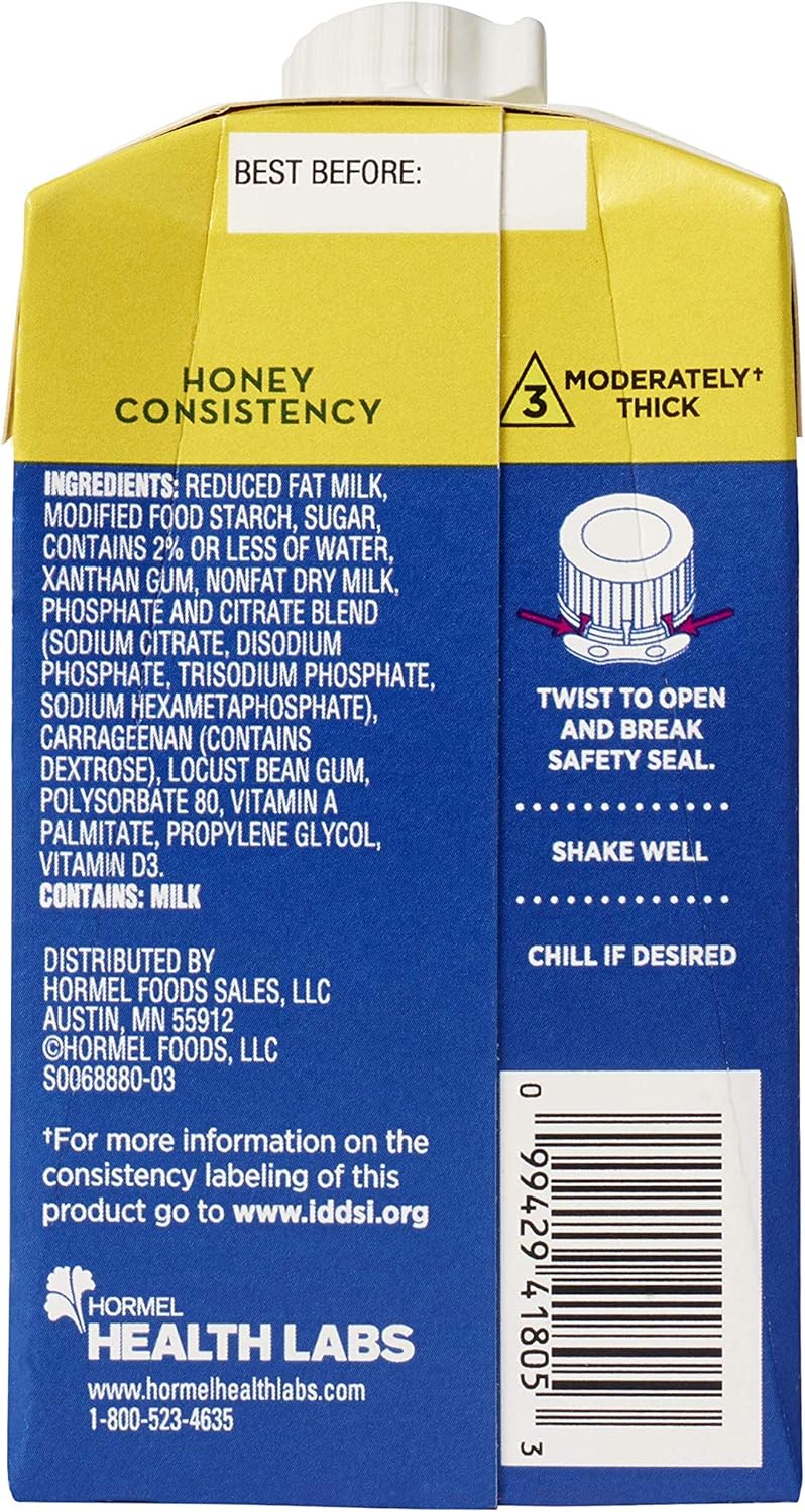 Thickened Beverage Thick & Easy Dairy 8 oz. Carton Milk Flavor Liquid IDDSI Level 3 Moderately Thick/Liquidized, Packaging Type- Case