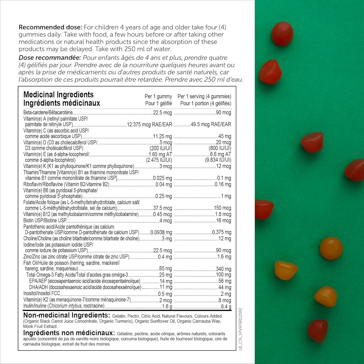 smartypants multivitamin kids complete and fiber gummy 120 count