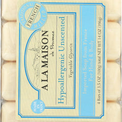 A La Maison - Bar Soap - Unscented Value Pack - 3.5 Oz Each / Pack Of 4