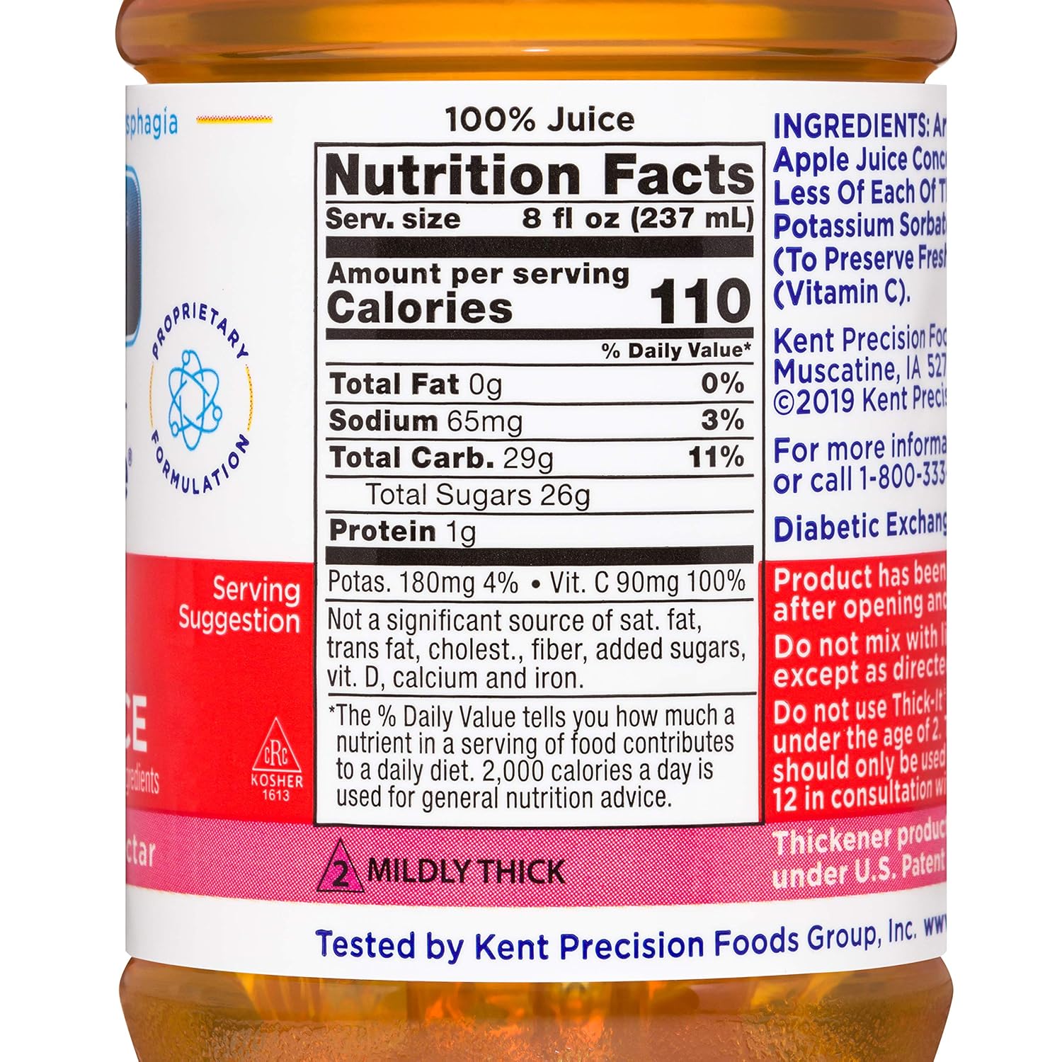 Thickened Beverage Thick-It Clear Advantage 8 oz. Bottle Apple Flavor Liquid IDDSI Level 2 Mildly Thick, Packaging Type- Case