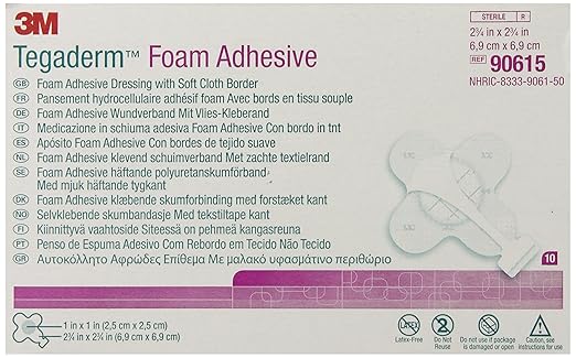 Foam Dressing 3M Tegaderm High Performance 2-3/4 X 2-3/4 Inch With Border Film Backing Acrylic Adhesive Square Sterile,Packaging Type- Each