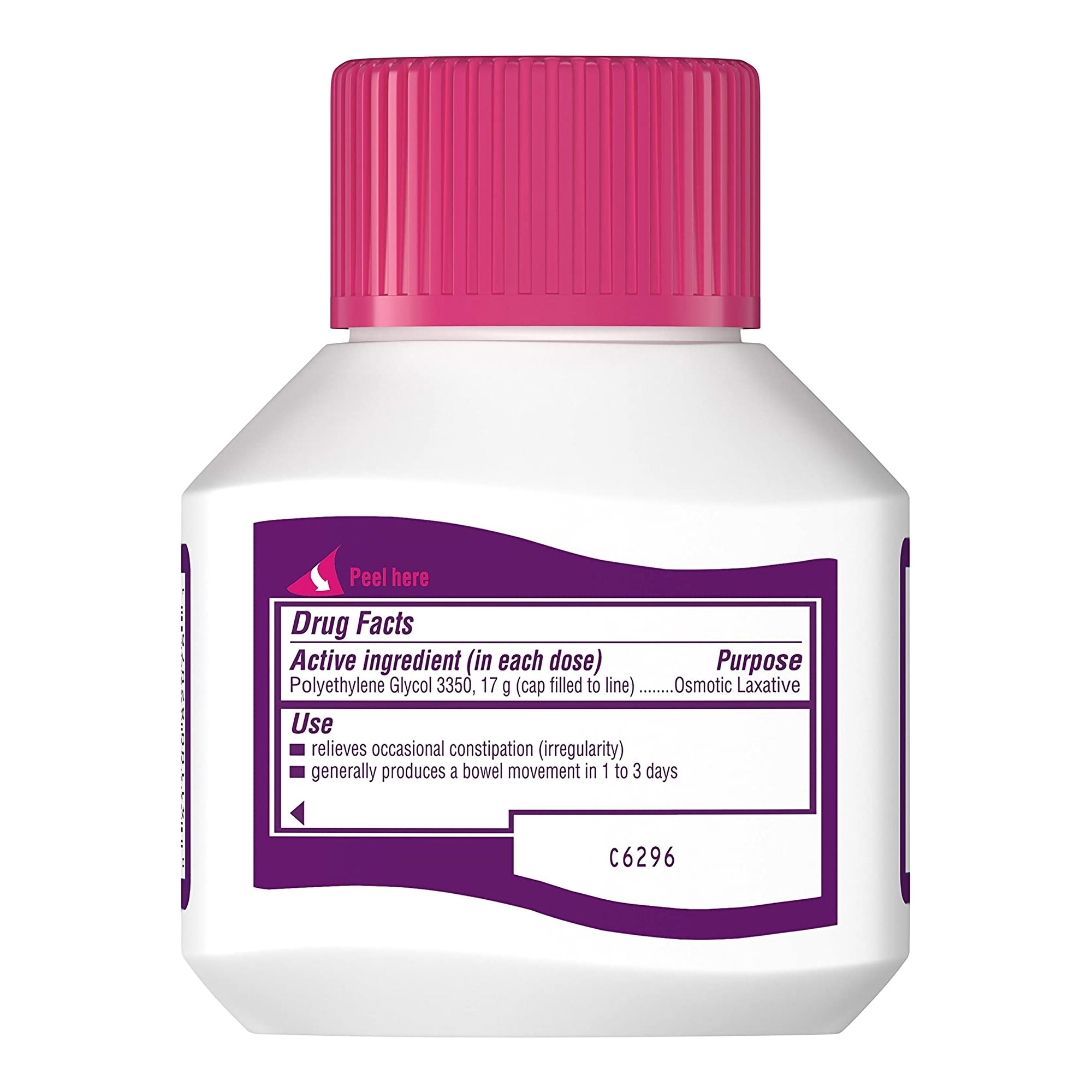 MiraLAX Unflavored Laxative Powder – Polyethylene Glycol 3350, 4.1 oz Bottle (7 Doses), 17 g per Dose