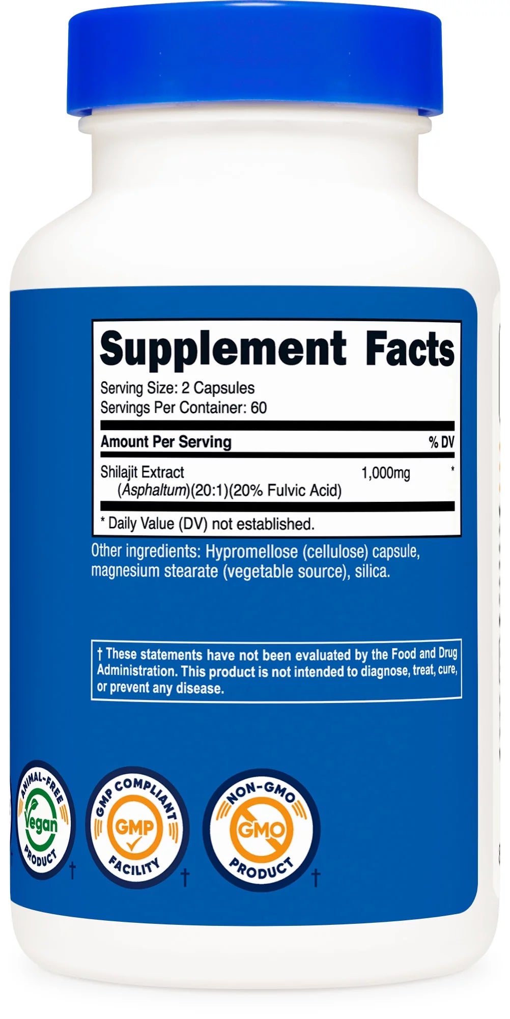 Shilajit Capsules (120 Capsules, 60 Servings / 1,000 Mg Shilajit per Serving) | Shilajit Extract with Naturally Occuring Fulvic Acid   Gluten Free, Non Gmo, Vegan Friendly Dietary Supplement