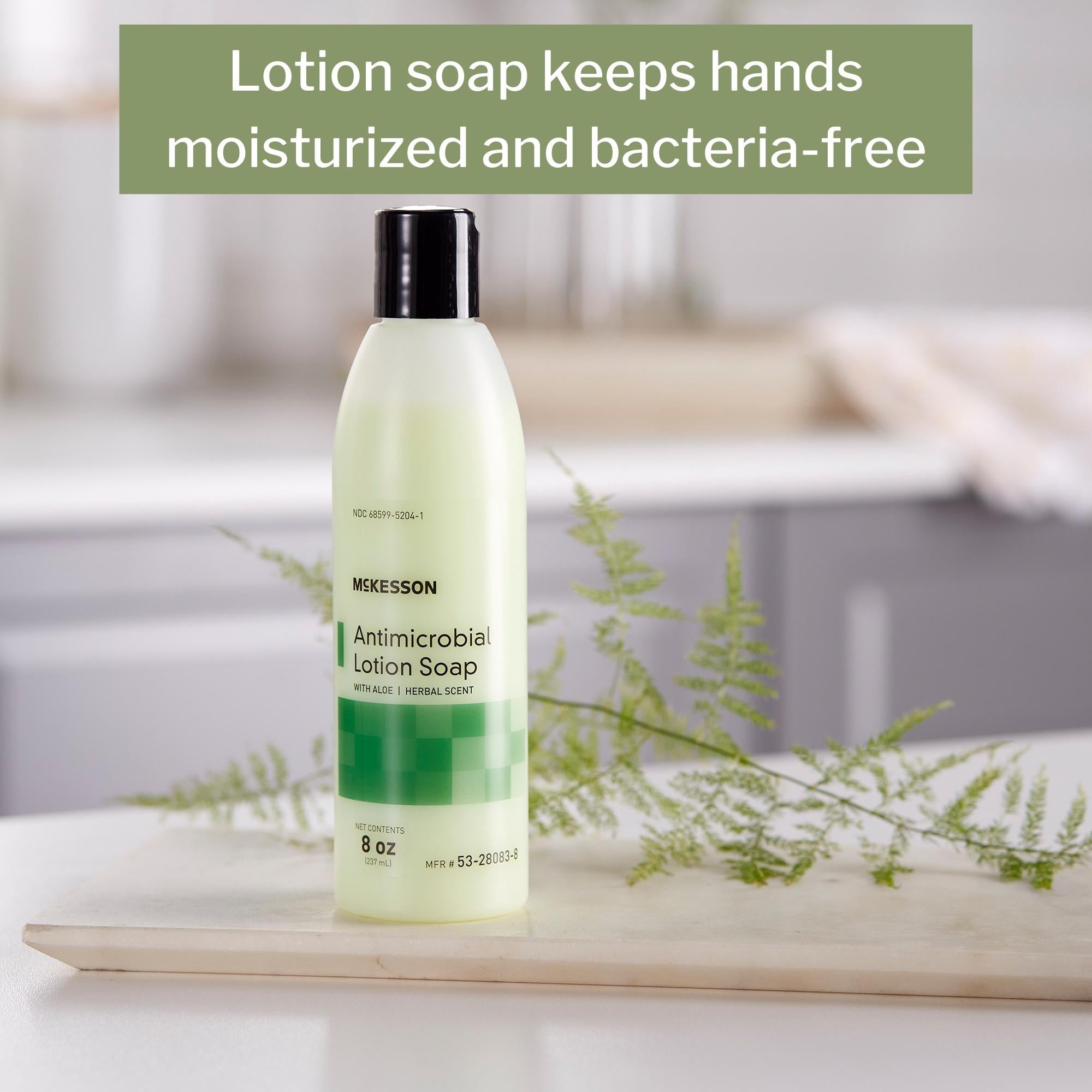 Antimicrobial Soap McKesson Lotion 8 oz. Bottle Herbal Scent, Packaging Type- Case