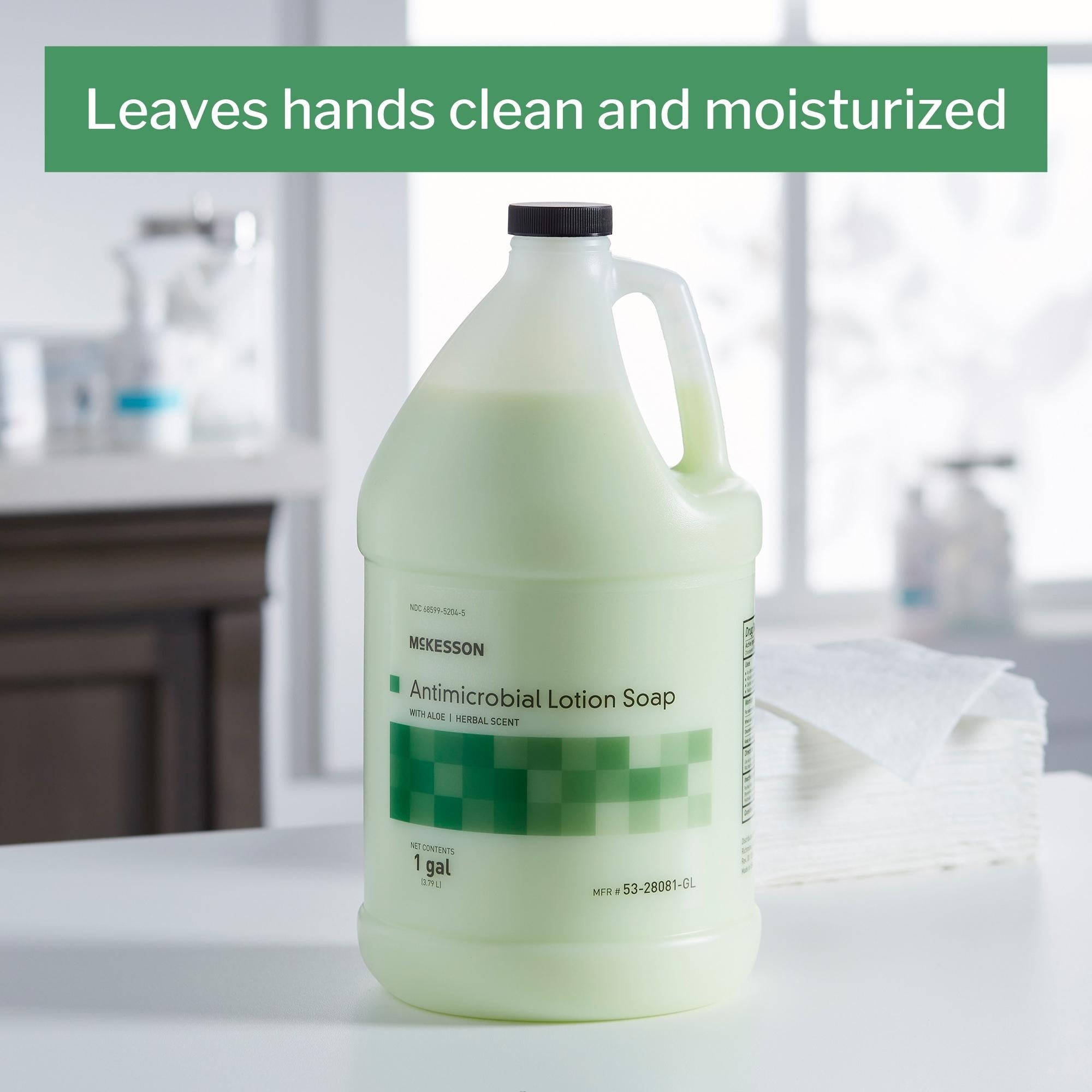 Antimicrobial Soap McKesson Lotion 1 gal. Jug Herbal Scent, Packaging Type- Case