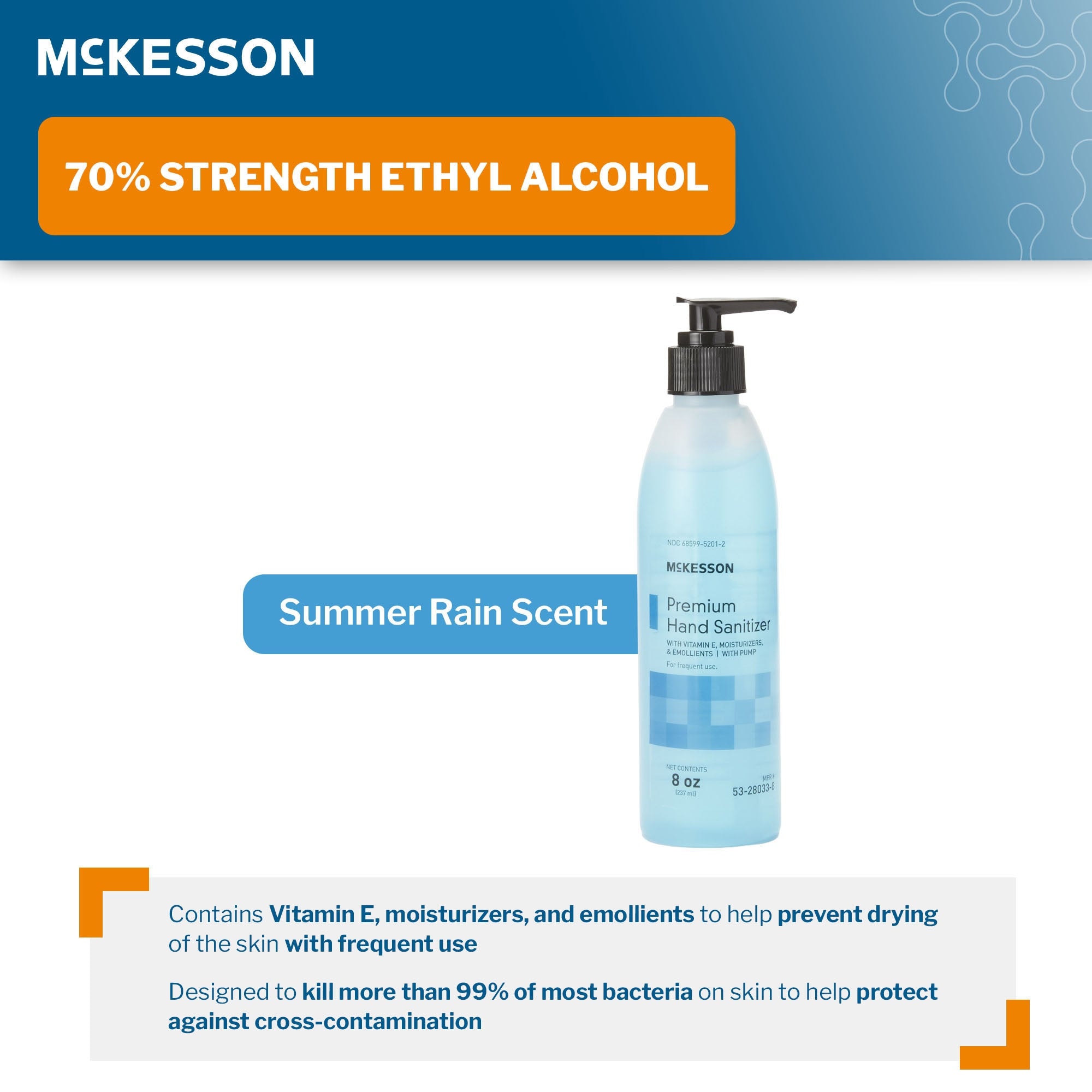 Hand Sanitizer McKesson Premium 8 oz. Ethyl Alcohol Gel Pump Bottle, Packaging Type- Case