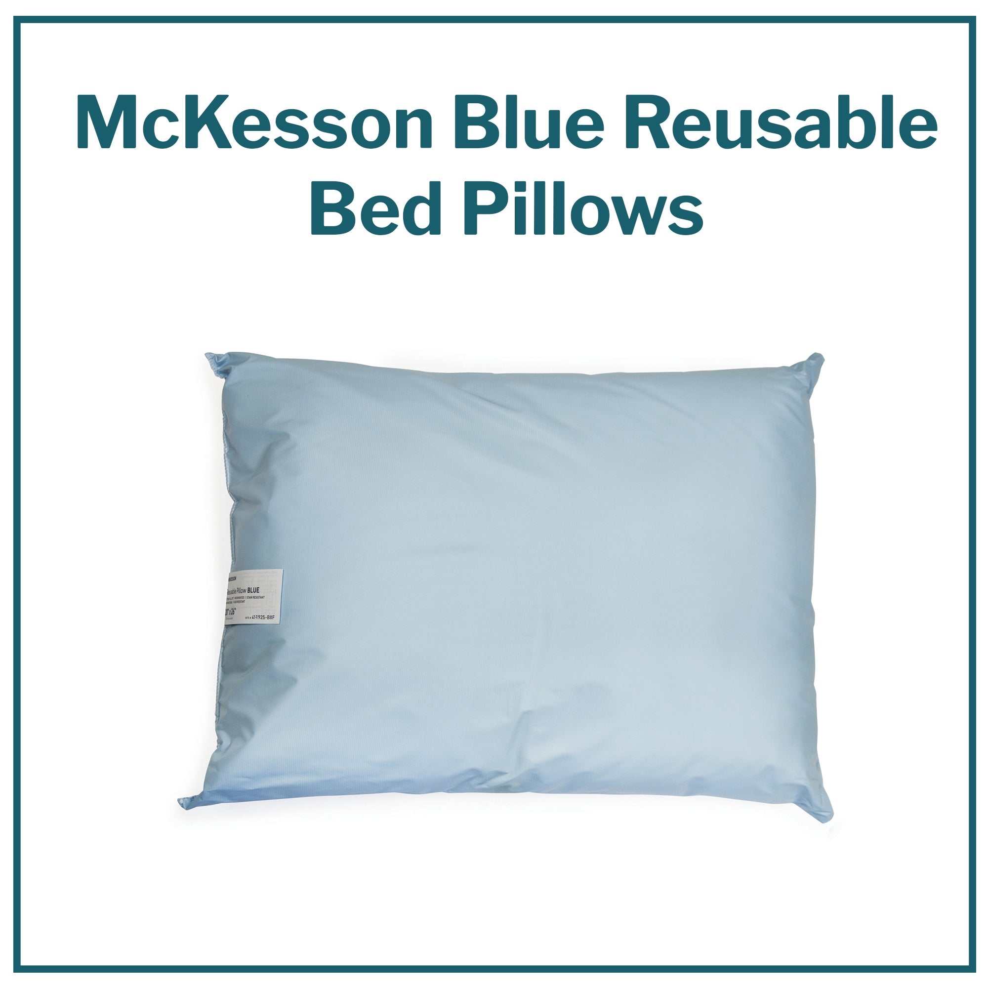 Bed Pillow McKesson 19 X 25 Inch Blue Reusable, Packaging Type- Case