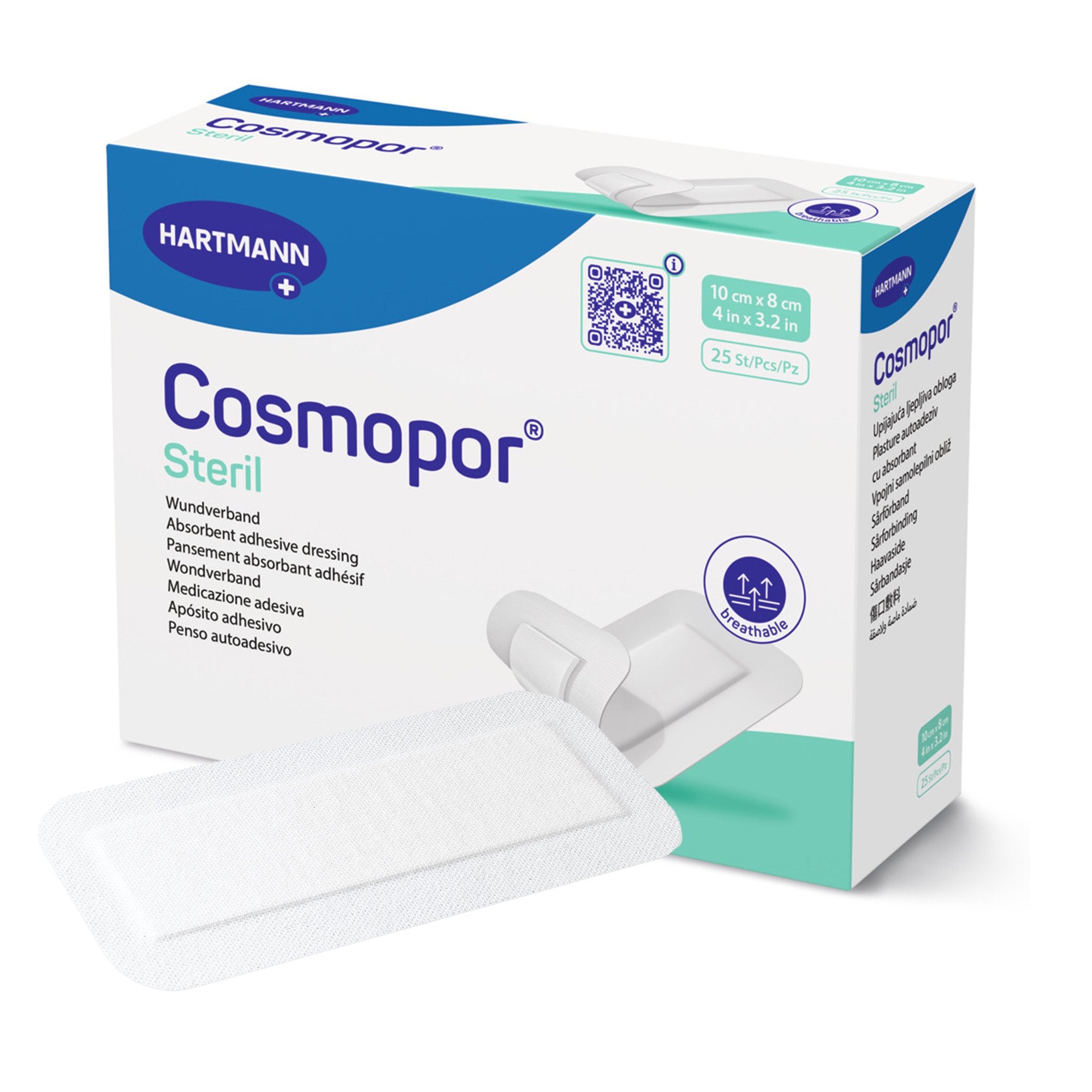 Island Dressing Cosmopor Steril 3-1/5 X 4 Inch Rectangle Sterile Water Resistant Backing