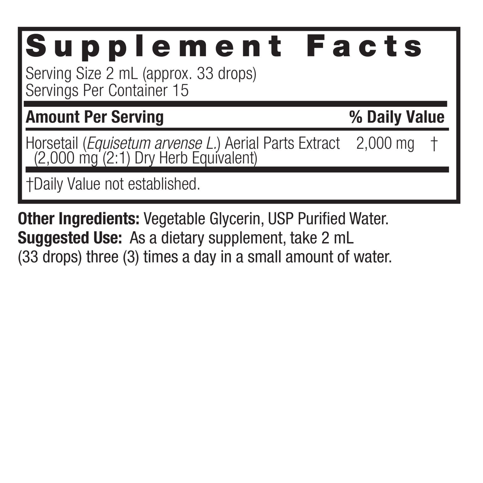 Nature's Answer - Horsetail Herb Alcohol Free - 1 Fl Oz