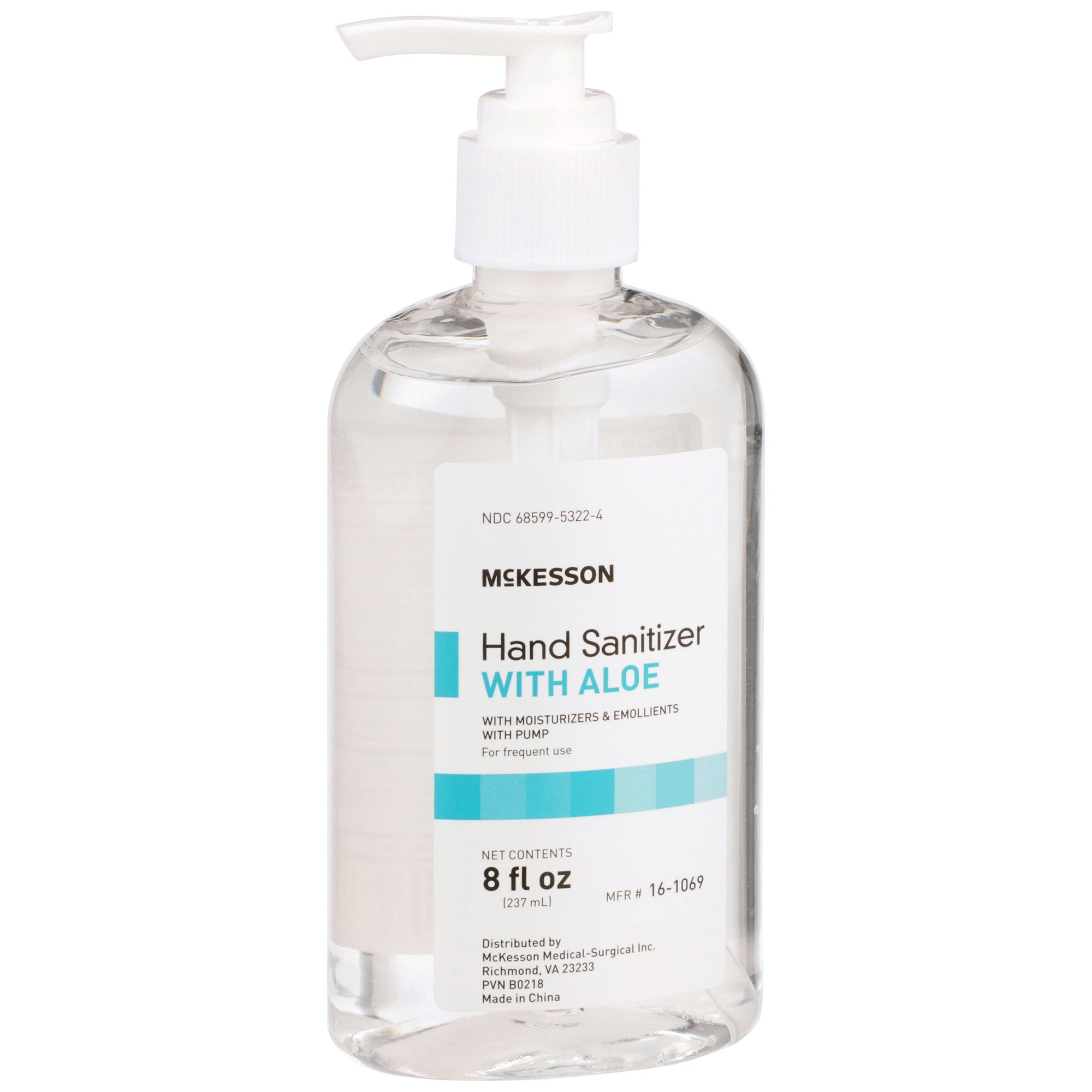 Hand Sanitizer with Aloe McKesson 8 oz. Ethyl Alcohol Gel Pump Bottle, Packaging Type- Case