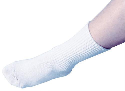 Diabetic Socks SeamLess Calf High Medium / Large White Closed Toe,Packaging Type- Each