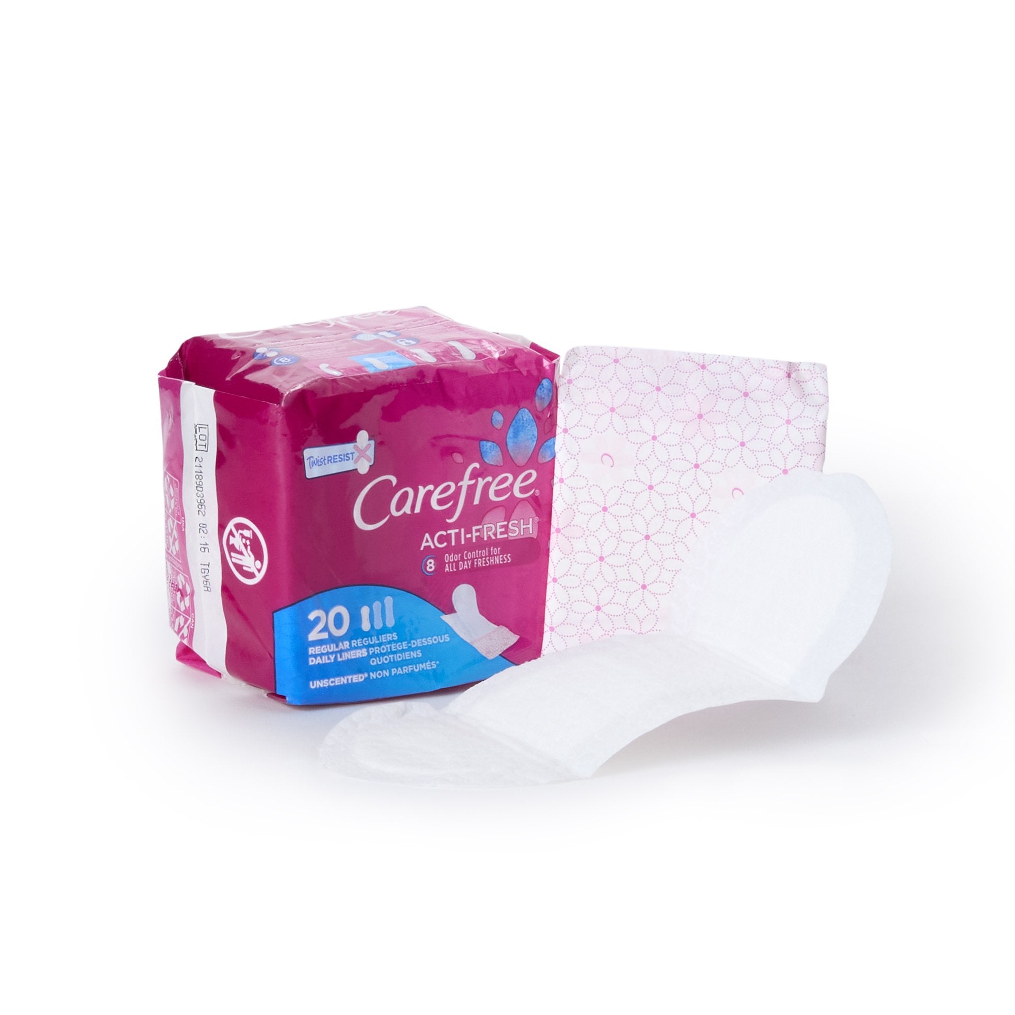 panty liner carefree actifresh regular absorbency packaging type box