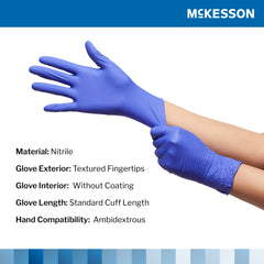 Exam Glove McKesson Confiderm 3.0 Large NonSterile Nitrile Standard Cuff Length Textured Fingertips Blue Not Rated | 10Box/Case