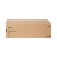 McKesson Disposable Plastic Forks – White Polypropylene Medium Weight, 5-3/4 in, Latex-Free (Case of 1,000) | HCPCS A9270