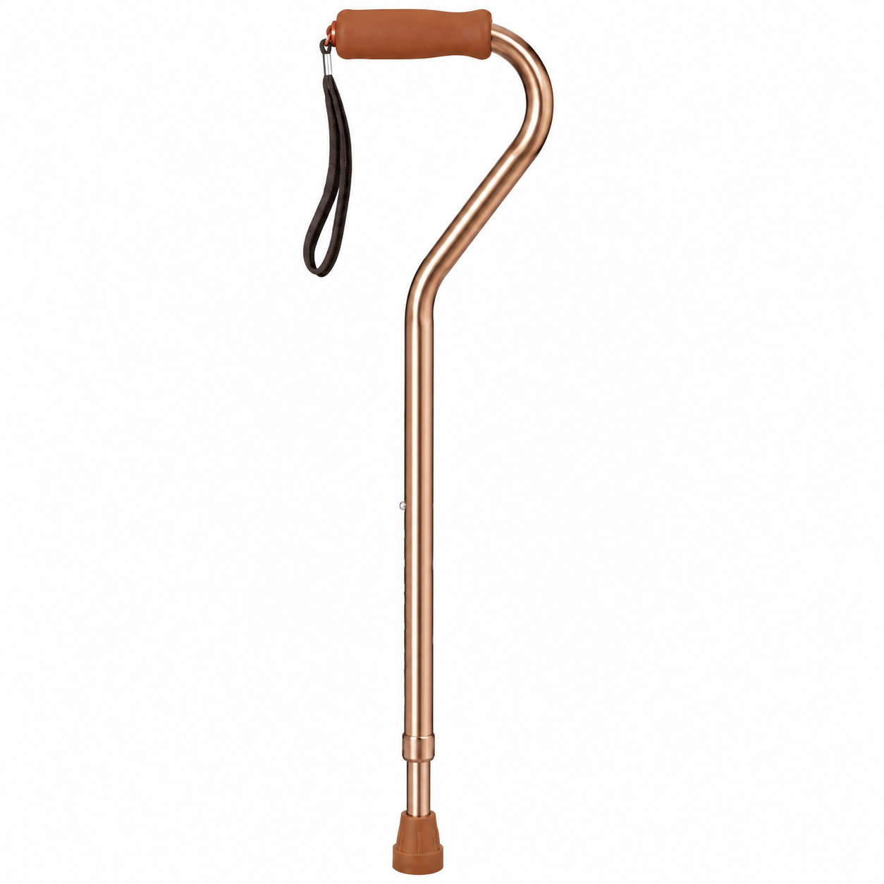Deluxe Adjustable Cane Offset W/wrist Strap-bronze