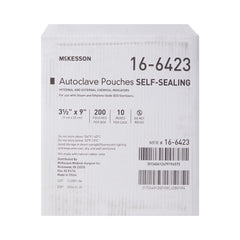 Sterilization Pouch McKesson Ethylene Oxide (EO) Gas / Steam 3-1/2 X 9 Inch Transparent Blue / White Self Seal Paper / Film, Packaging Type- Case