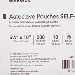 Sterilization Pouch McKesson Ethylene Oxide (EO) Gas / Steam 5-1/4 X 10 Inch Transparent Blue / White Self Seal Paper / Film, Packaging Type- Box
