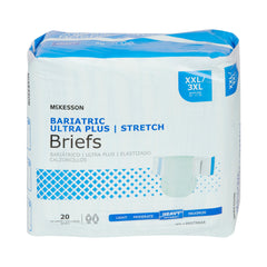 Unisex Adult Incontinence Brief McKesson Ultra Plus Stretch 2X-Large / 3X-Large Disposable Heavy Absorbency, Packaging Type- Case
