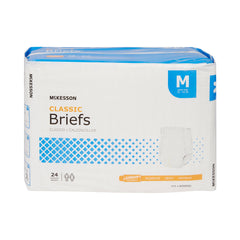 Unisex Adult Incontinence Brief McKesson Classic Medium Disposable Light Absorbency, Packaging Type- Case