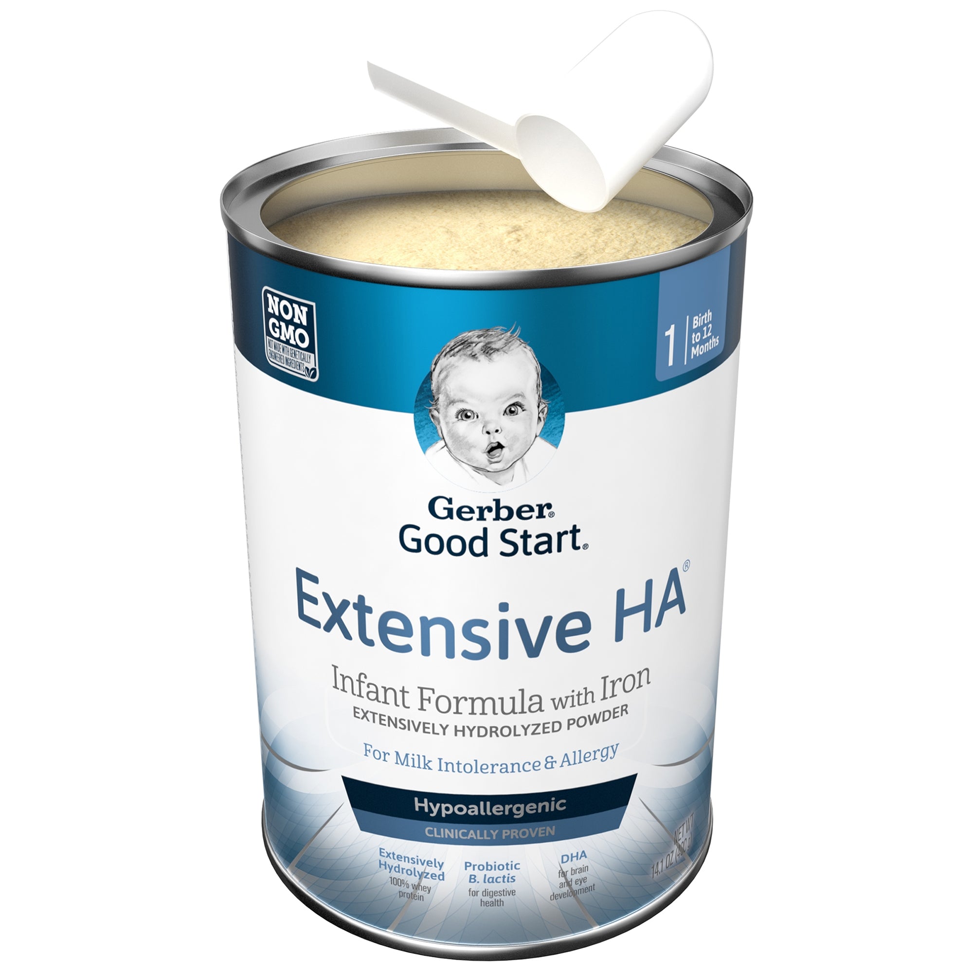 infant formula gerber good start extensive ha unflavored 14 1 oz can powder whey protein cows milk allergy packaging type case