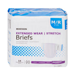 Unisex Adult Incontinence Brief McKesson Extended Wear Medium Disposable Heavy Absorbency, Packaging Type- Case