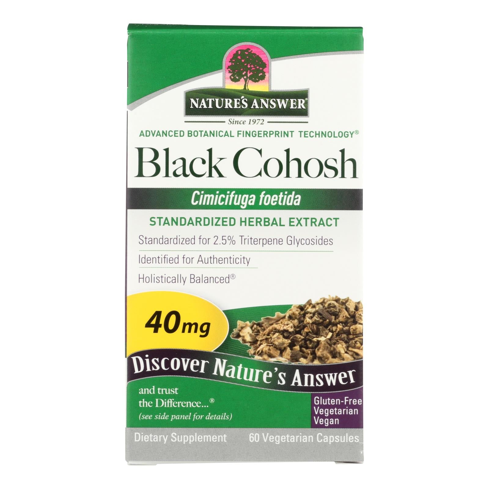 natures answer black cohosh root extract 60 vegetarian capsules
