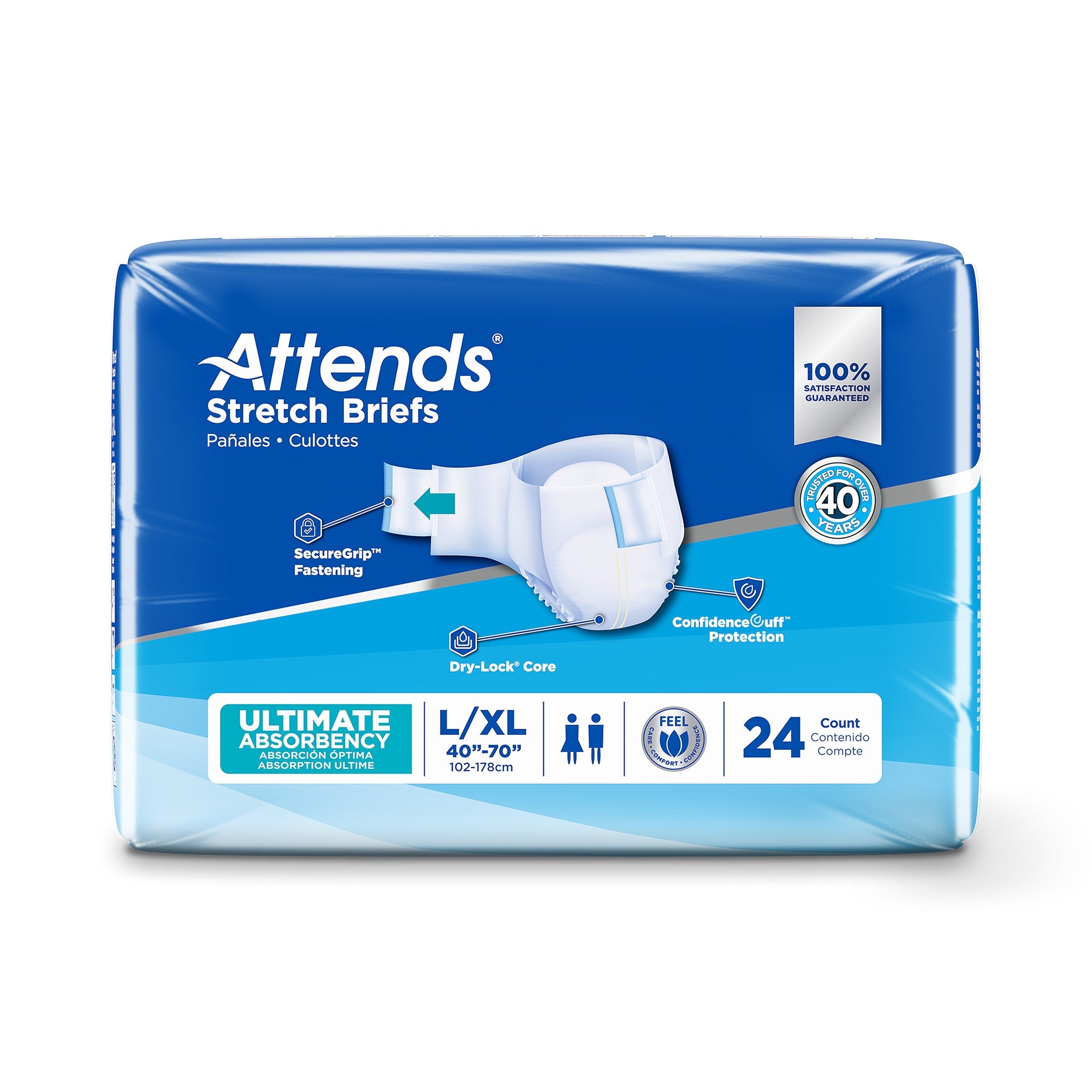 Unisex Adult Incontinence Brief Attends Stretch Large / X-Large Disposable Heavy Absorbency, Packaging Type- Case