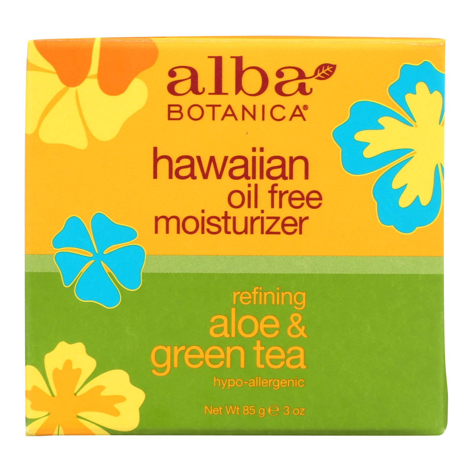 Alba Botanica - Hidratante de aloe hawaiano y té verde sin aceite - 3 oz