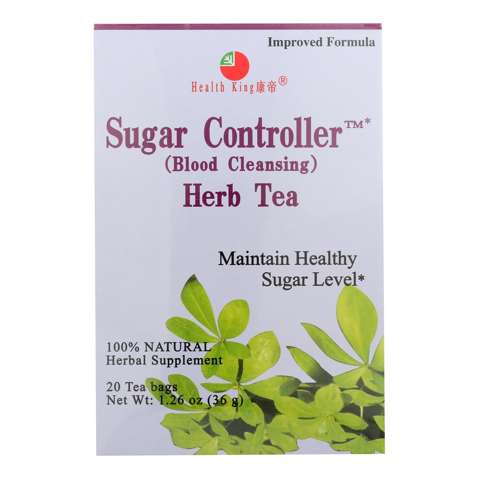 Health King Sugar Controller Blood Cleansing Herb Tea - 20 Tea Bags - All Care Store