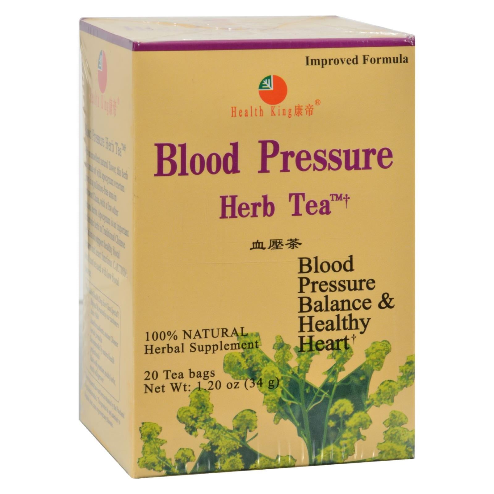 health king blood pressure herb tea 20 tea bags
