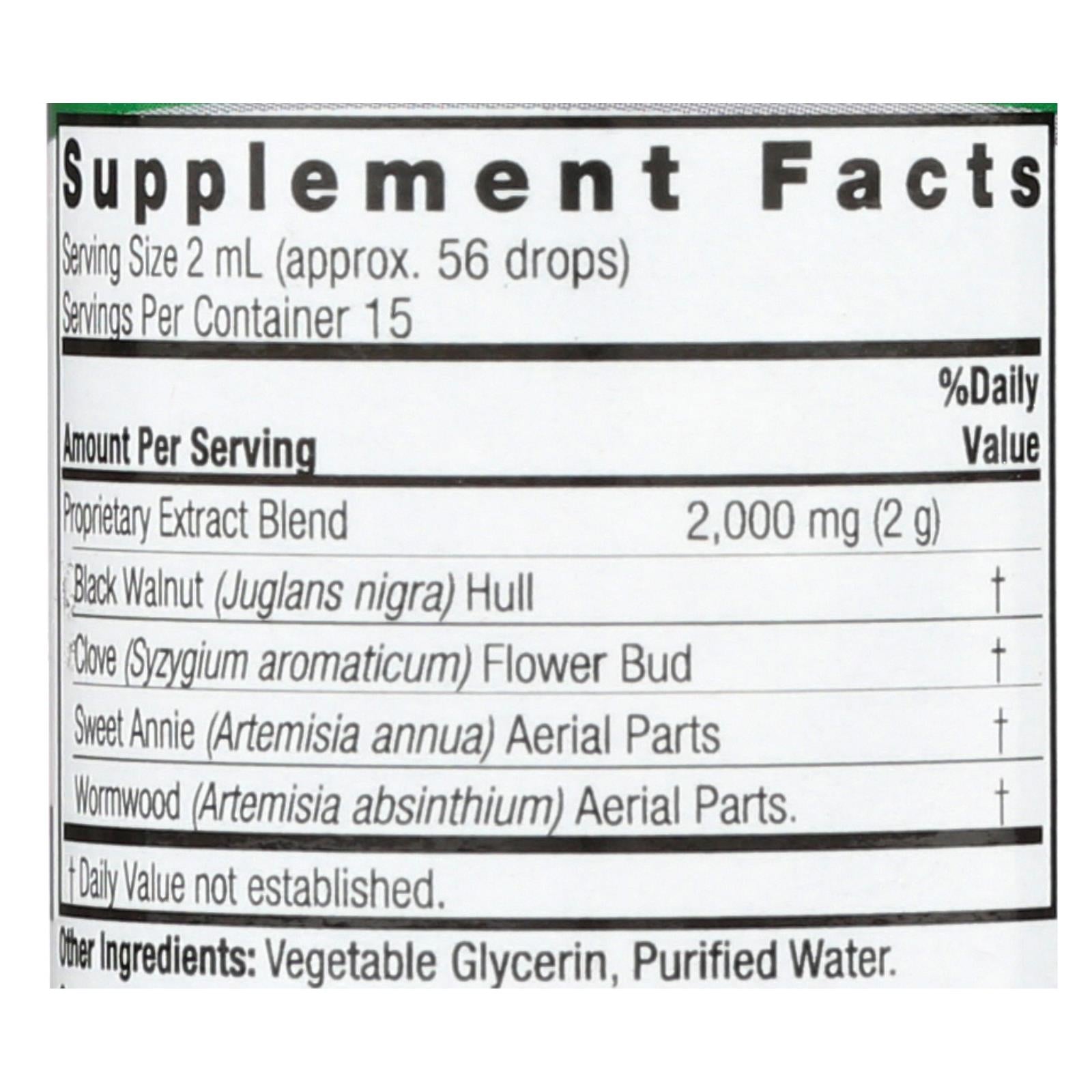 natures answer black walnut and wormwood complex alcohol free 1 fl oz