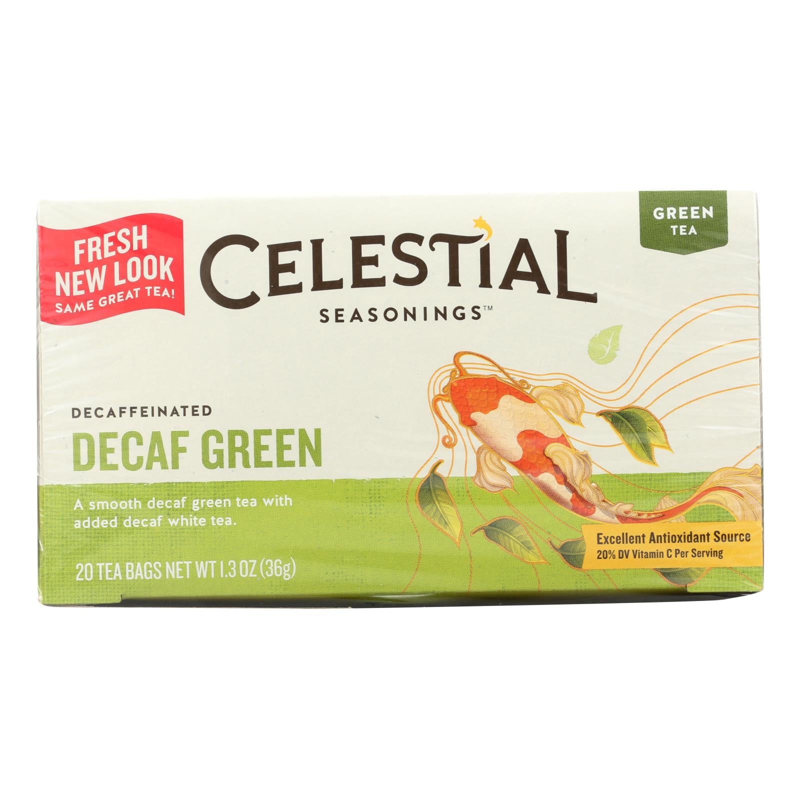 Té verde sin cafeína Celestial Seasonings - 20 bolsitas de té - Caja de 6