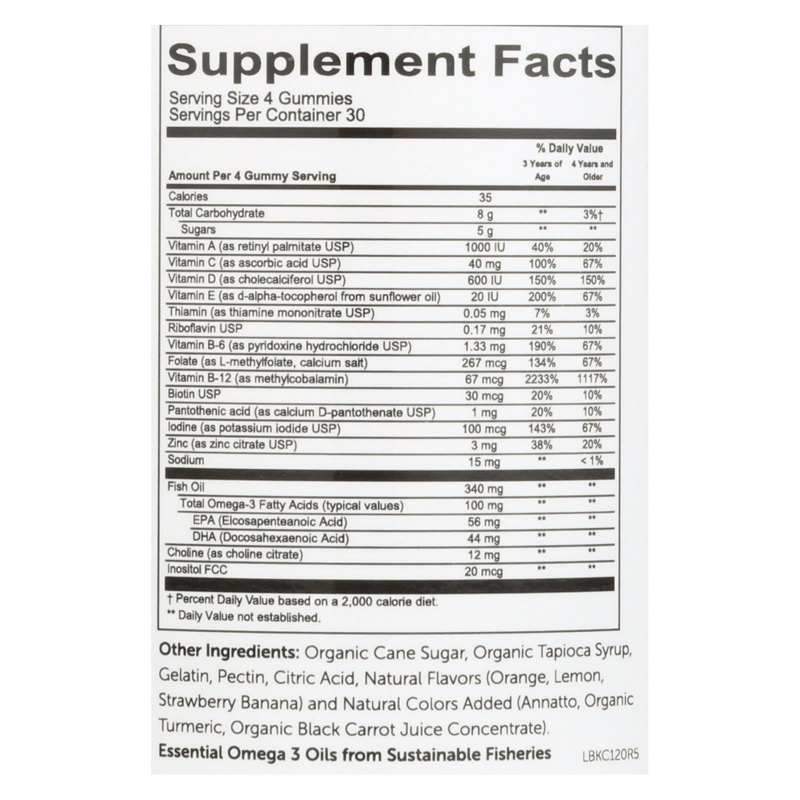 smartypants childrens all in one multivitamin plus omega 3 plus vitamin d gummies 120 ct