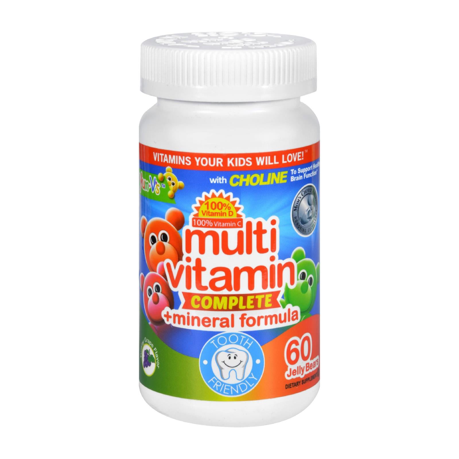 Gelatinas multivitamínicas y minerales Yum V's Yummy Grape - 60 masticables