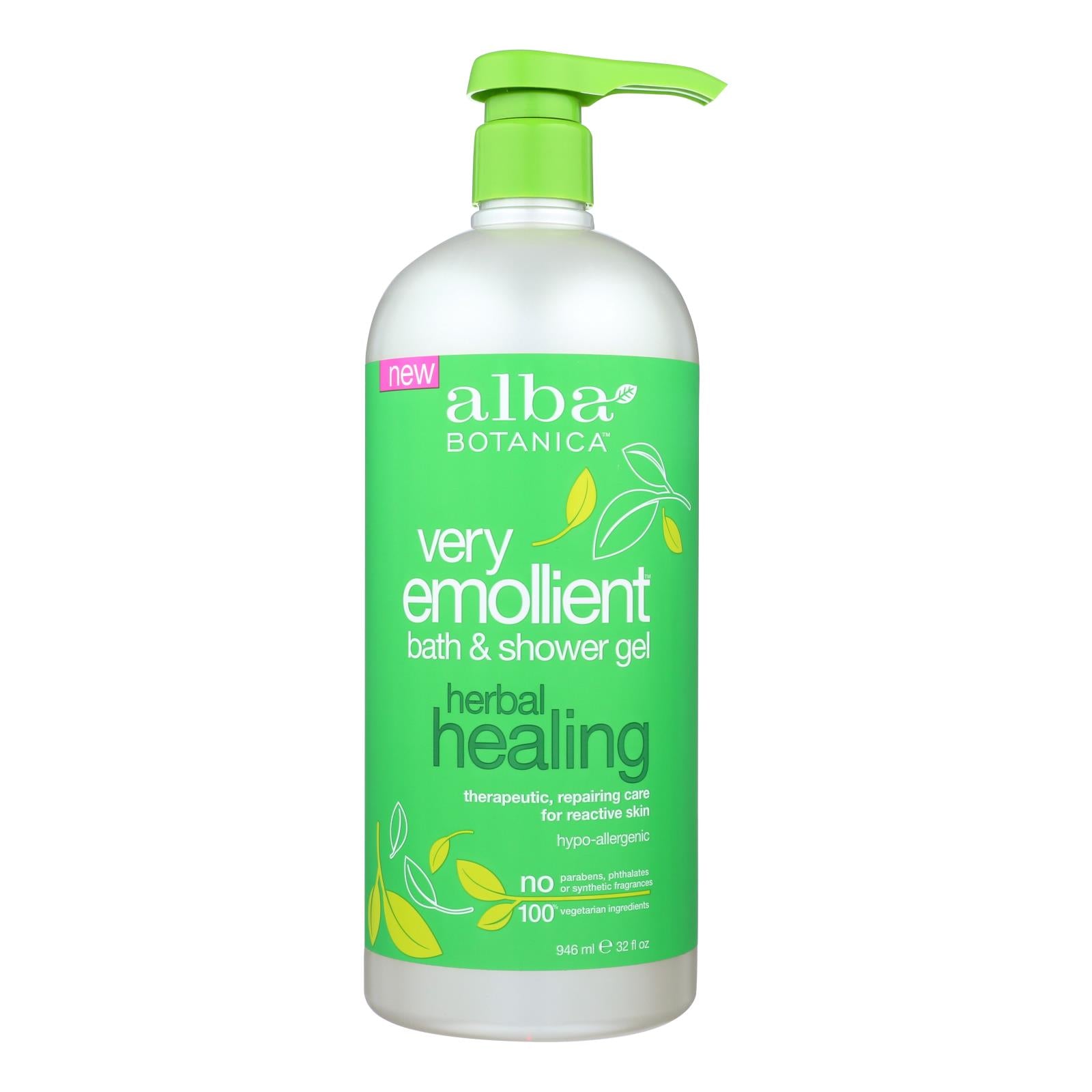 Alba Botanica - Gel de baño y ducha muy emoliente - Hierbas curativas - 947 ml