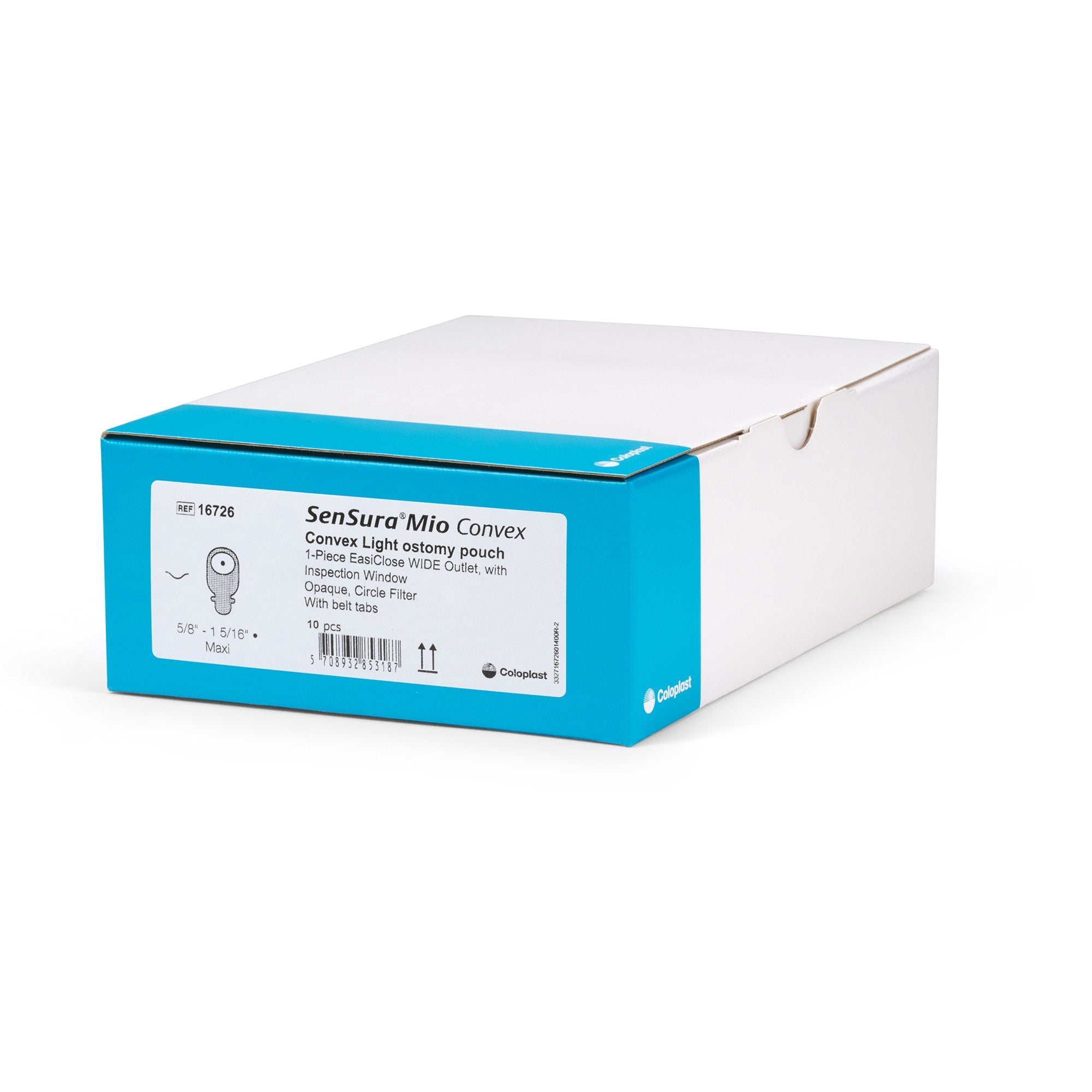 ostomy pouch sensura mio convex one piece system 11 inch length maxi convex light trim to fit 5 8 to 1 5 16 inch stoma drainable packaging type box